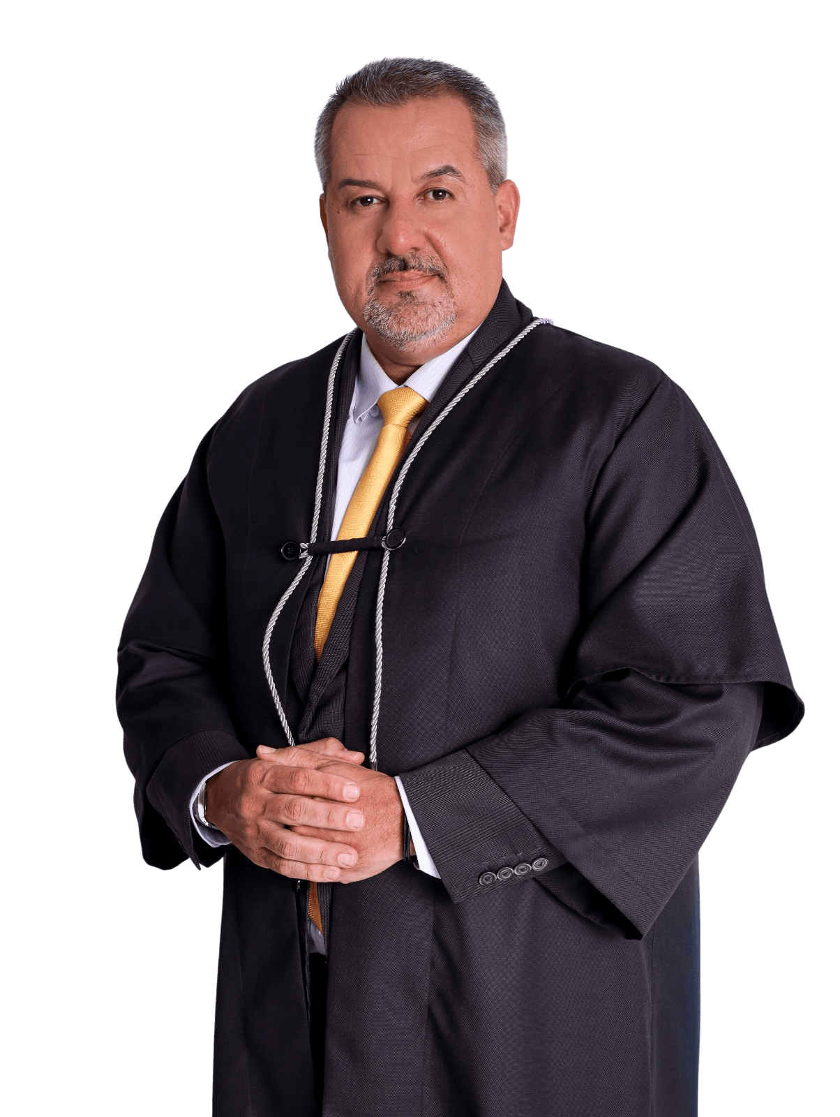 Doutor Rau Vestindo Terno e Gravata com fundo azul